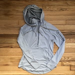 Athleta Striped 1/4 Zip Hoodie